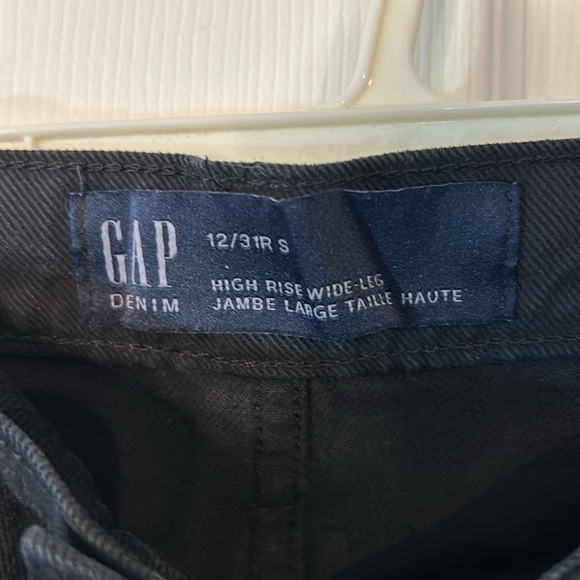 NWT Ladies 12/31R Gap High Rise Wide-Leg Black Jeans - Picture 2 of 11